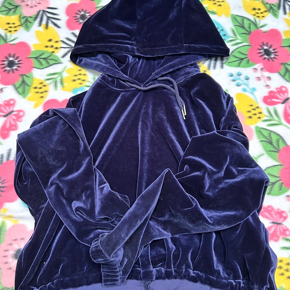 Forever 21 Blue Velvet Hoodie